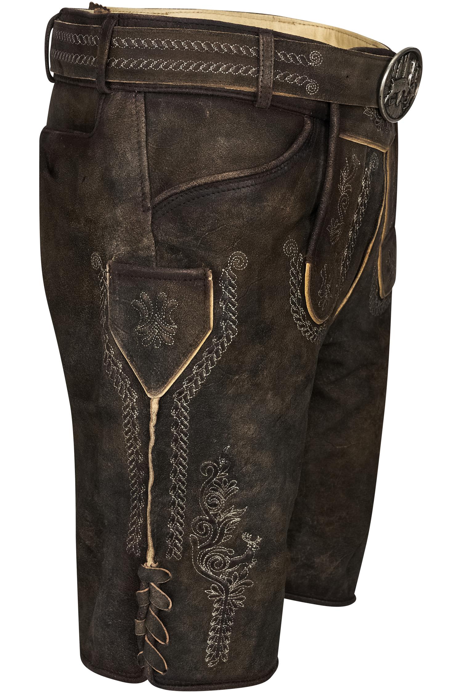 Dunkelbraune Lederhose Ederer von Gamsbock